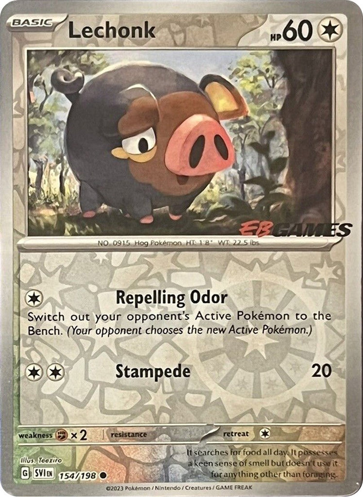 pokemon cards eb games Lechonk (154/198) (EB Games Promo) [Scarlet & Violet: Base Set]