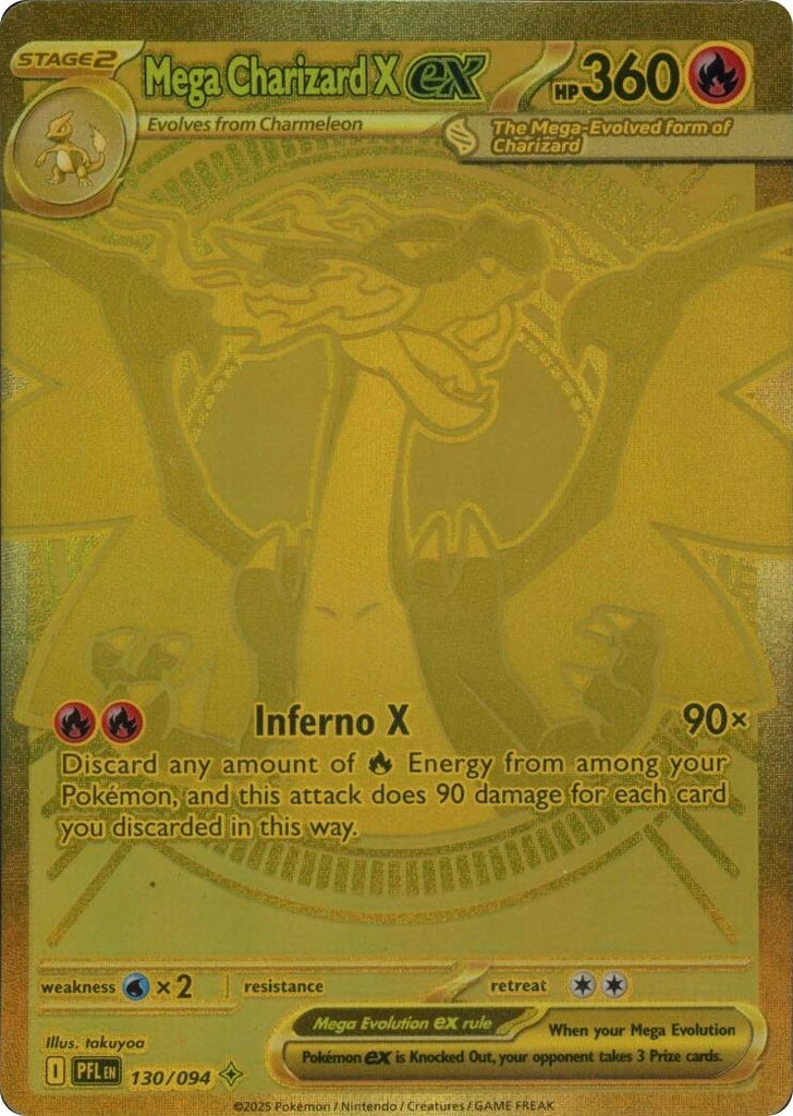 first edition dark pokemon cards Mega Charizard X ex (130/094) [Mega Evolution: Phantasmal Flames]