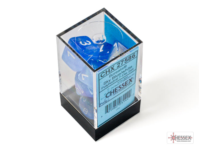 Chessex Borealis Sky Blue/White Polyhedral Dice