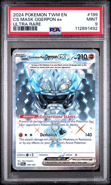 Cornerstone Mask Ogerpon ex 199/167 Twilight Masquerade PSA 9 112891492