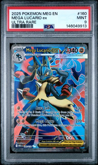 Mega Lucario ex 160/132 Mega Evolution PSA 9 146049913