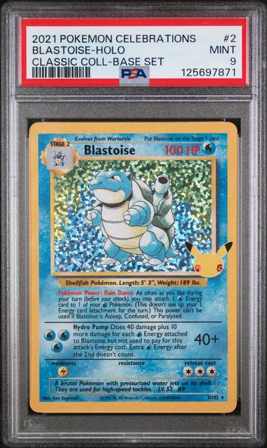 Blastoise 2/102 Celebrations Classic Collection PSA 9 125697871