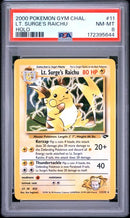 Lt. Surge's Raichu 11/132 Gym Challenge Holo PSA 8 172395644