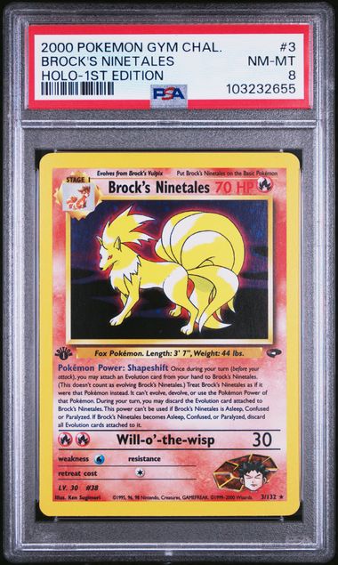 Brock's Ninetales - Holo 3/132 Gym Challenge 1st Edition PSA 8 103232655