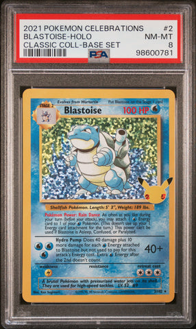 Blastoise 2/102 Celebrations Classic Collection PSA 8 98600781