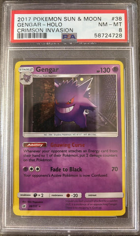 Gengar 38/111 SM Crimson Invasion PSA 8 58724728
