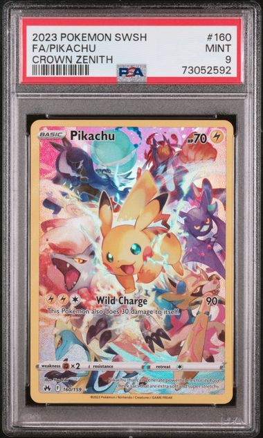 Pikachu 160/159 Crown Zenith PSA 9 73052592