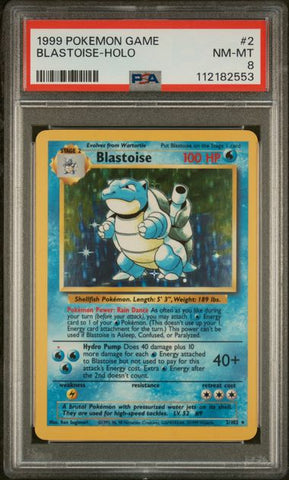 Blastoise - Holo 2/102 Base Set PSA 8 112182553