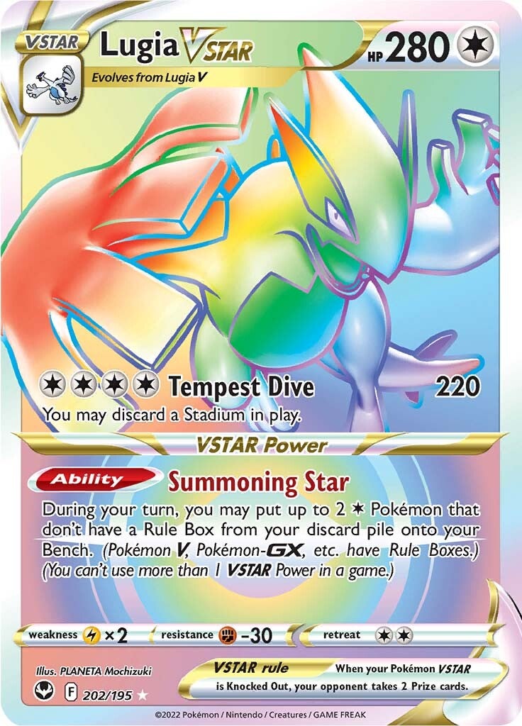 lugia pokemon card 2022 Pokemon Sword & Shield Silver Tempest #202/195 Lugia VST
