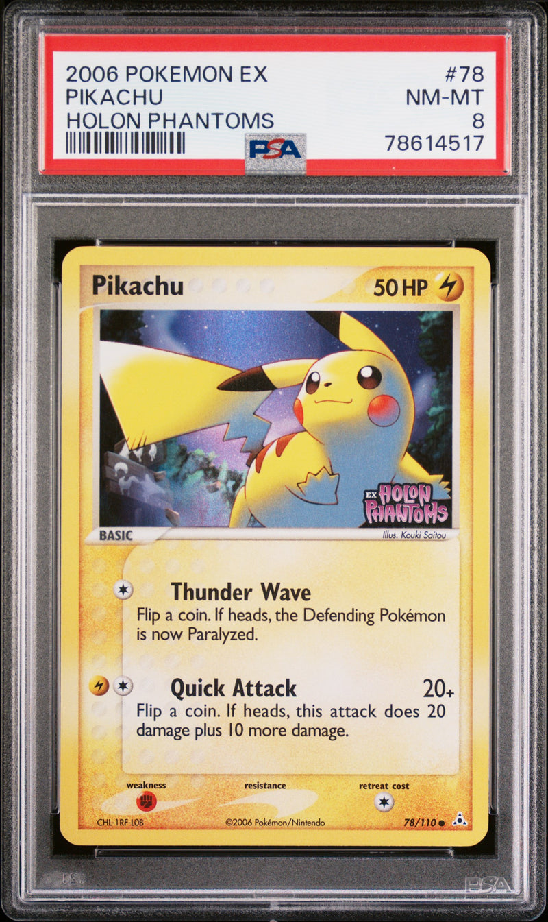 Pikachu 78/110 Holon Phantoms Reverse Holo PSA 8 78614517