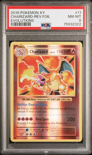 Charizard - Rev. Holo 11/108 XY Evolutions PSA 8 75932322