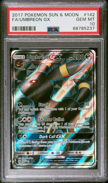 Umbreon GX 142/149 Sun & Moon PSA 10 68785237
