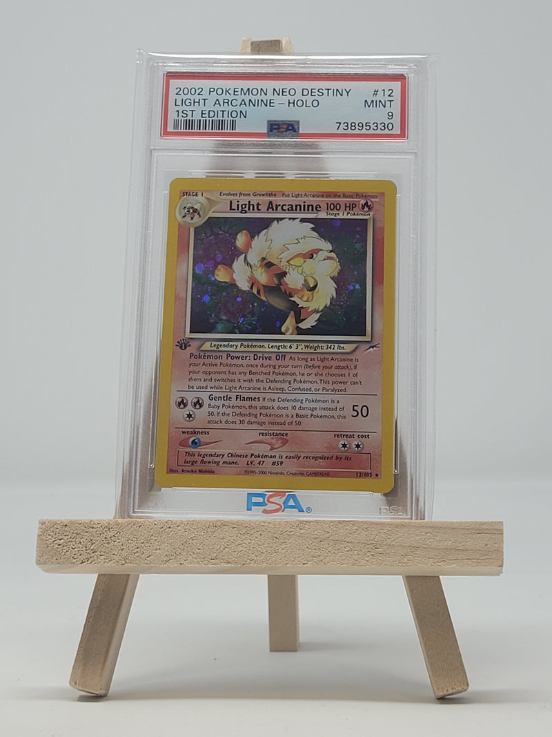 Light Arcanine Holo 12/105 1st Edition Neo Destiny PSA 9 73895330