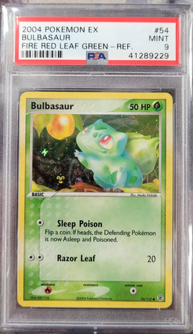 Bulbasaur 54/112 EX: Fire Red & Leaf Green Reverse Foil PSA 9 41289229