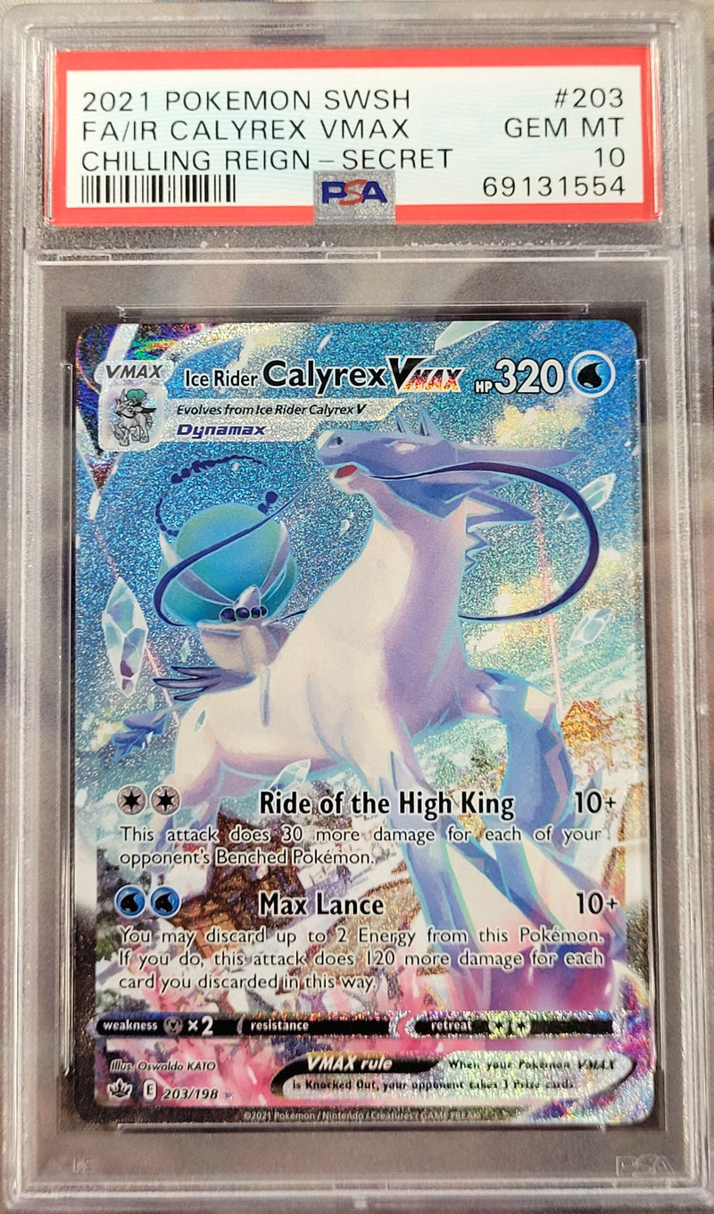 Ice Rider Calyrex VMAX 203/198 Sword & Shield: Chilling Reign PSA 10 69131554