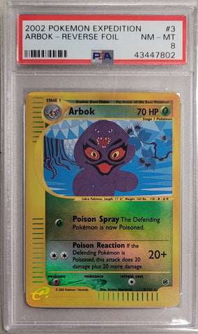Arbok - Rev. Holo 3/165 Expedition PSA 8 43447802
