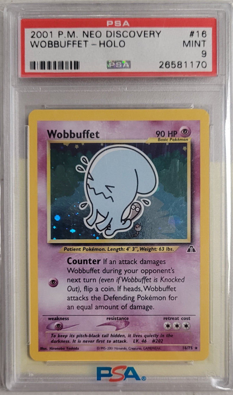 Wobbuffet - Holo 16/75 Neo Discovery PSA 9 26581170