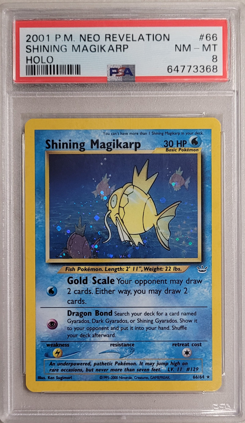 Shining Magikarp 66/64 Neo Revelation PSA 8 64773368