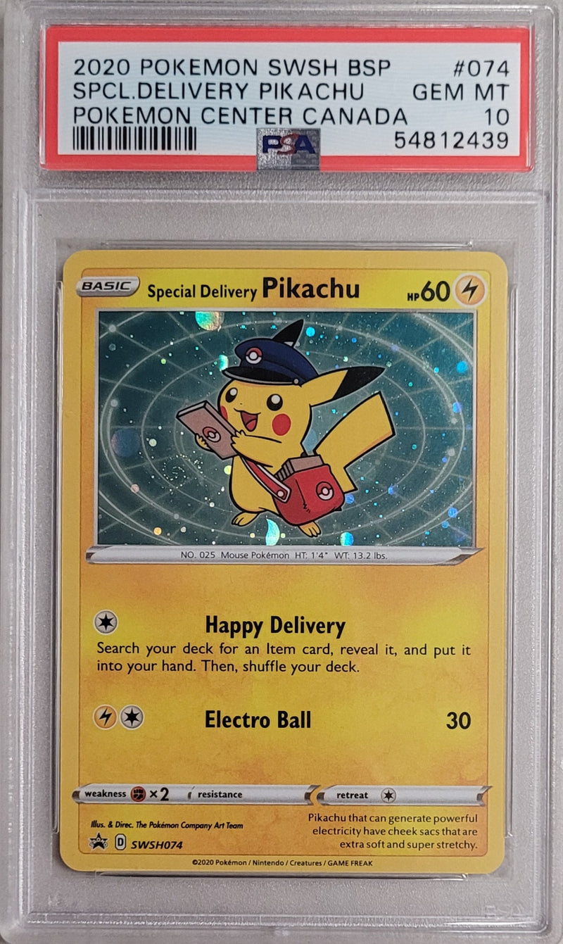 Special Delivery Pikachu SWSH074 Pokemon Center Canada Promo PSA 10 62203481
