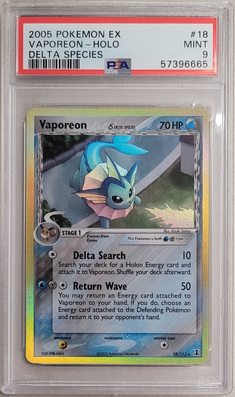 Vaporeon Delta Species 18/113 EX Delta Species PSA 9 57396665