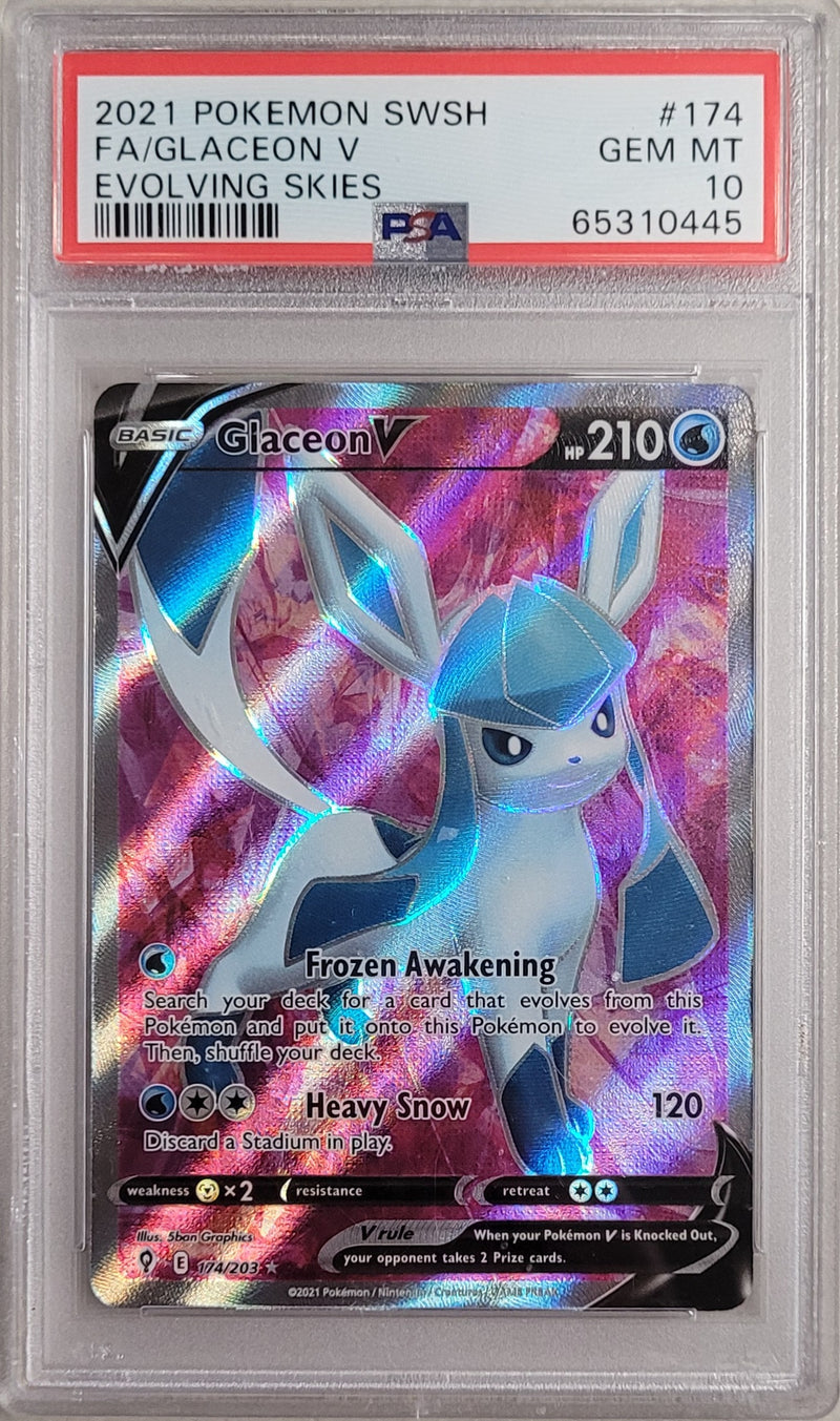 Glaceon V 174/203 Evolving Skies PSA 10 65310445