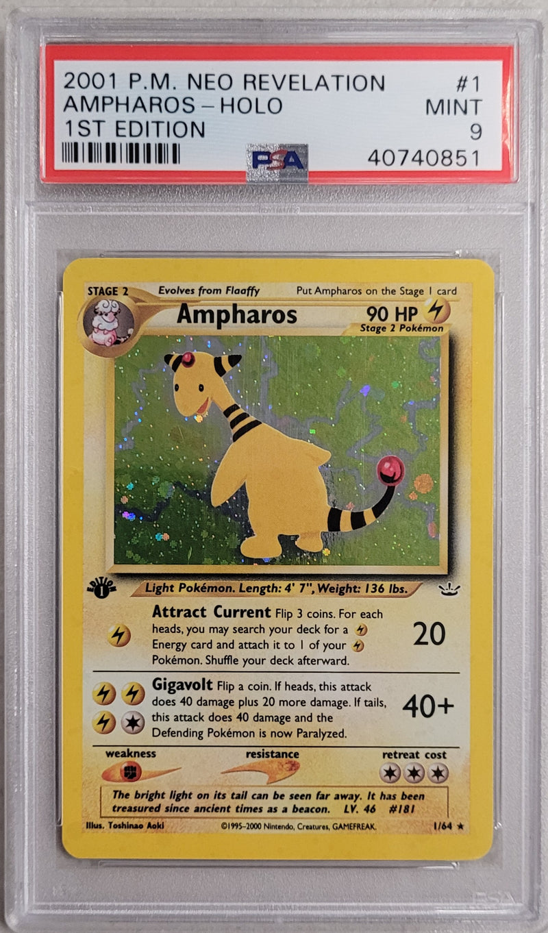 Ampharos 1/64 Neo Revelation 1st Edition PSA 9 40740851