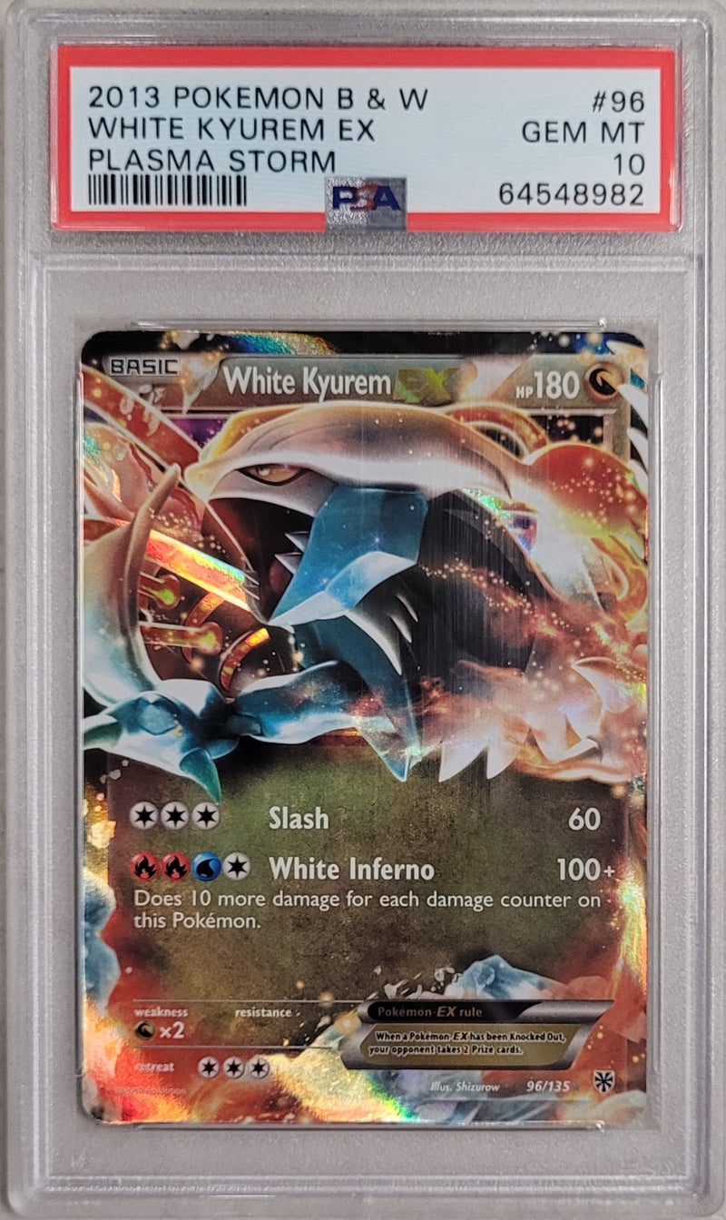 White Kyurem EX 96/135 Plasma Storm PSA 10 64548982