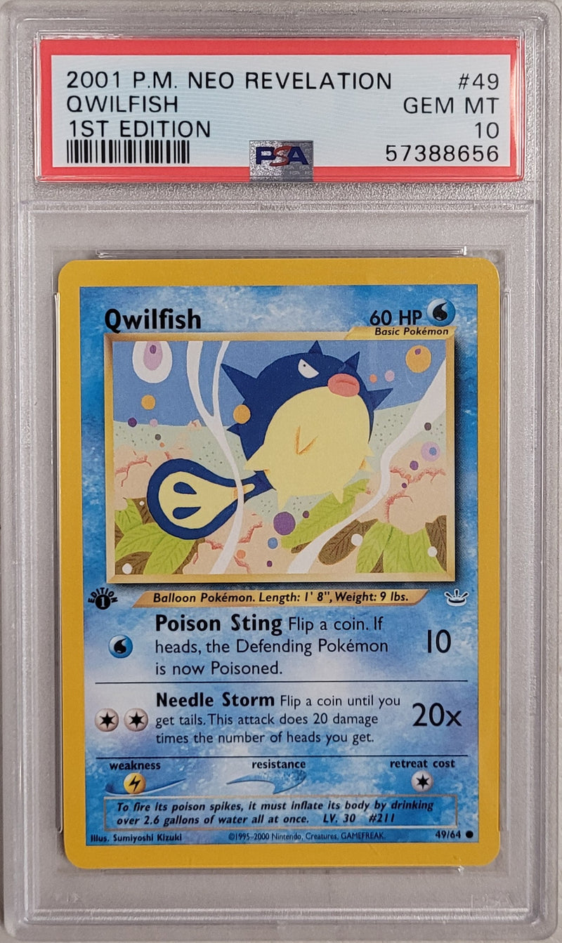 Qwilfish 49/64 Neo Revelation 1st Edition PSA 10 57388656