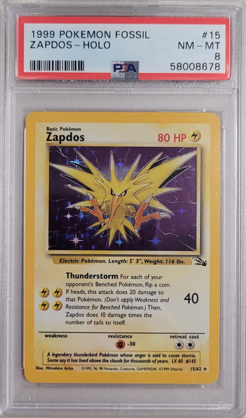 Zapdos - Holo 15/62 Fossil PSA 8 58008678