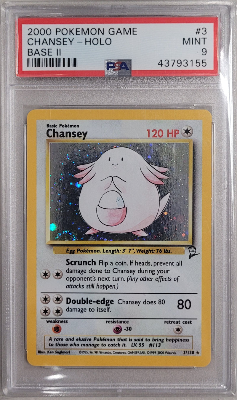 Chansey - Holo 3/130 Base Set 2 PSA 9 43793155