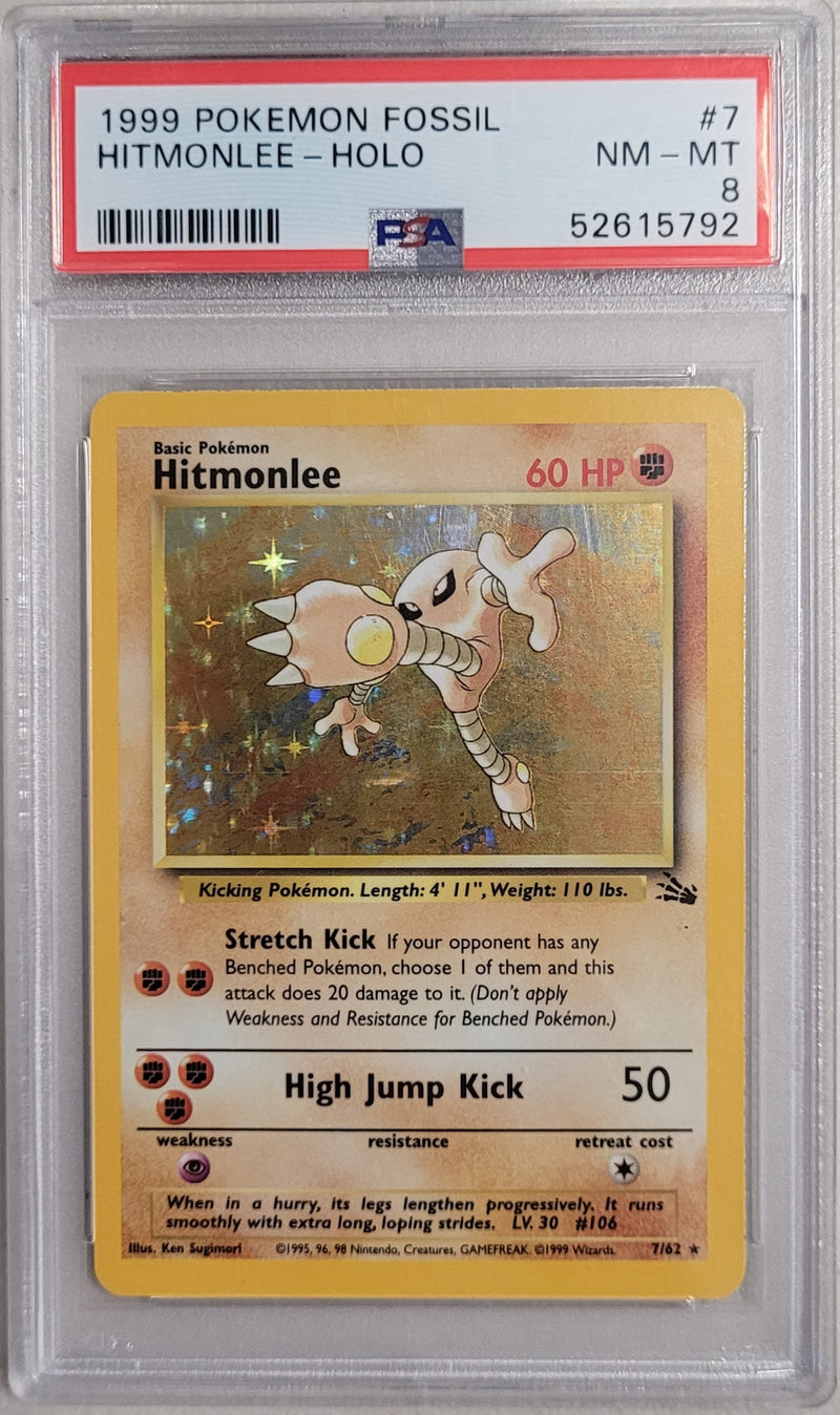 Hitmonlee - Holo 7/62 Fossil PSA 8 52615792