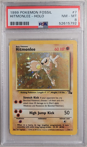 Hitmonlee - Holo 7/62 Fossil PSA 8 52615792