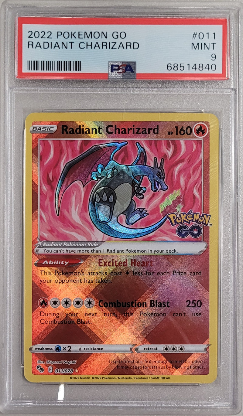 Radiant Charizard 011/078 Pokemon Go PSA 9 68514840