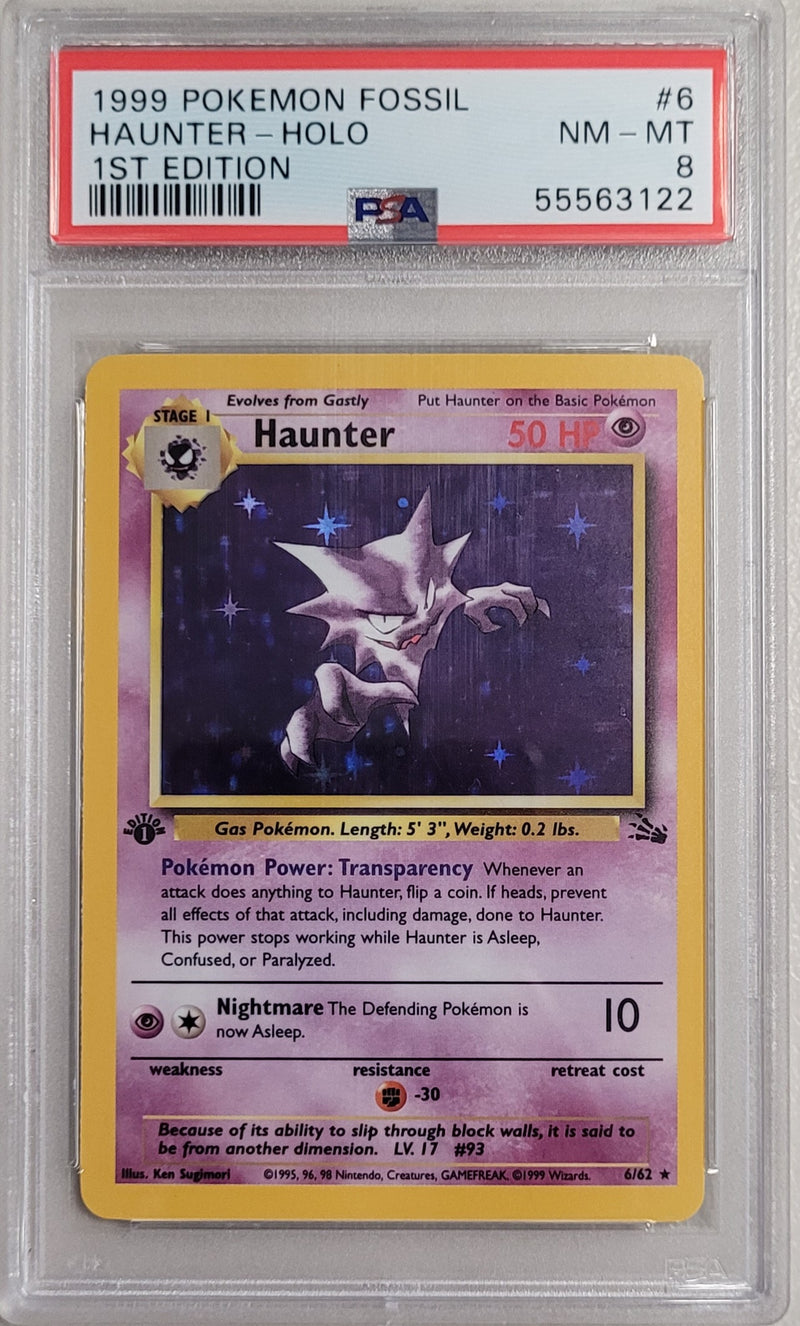 Haunter - Holo 6/62 Fossil 1st Edition PSA 8 55563122