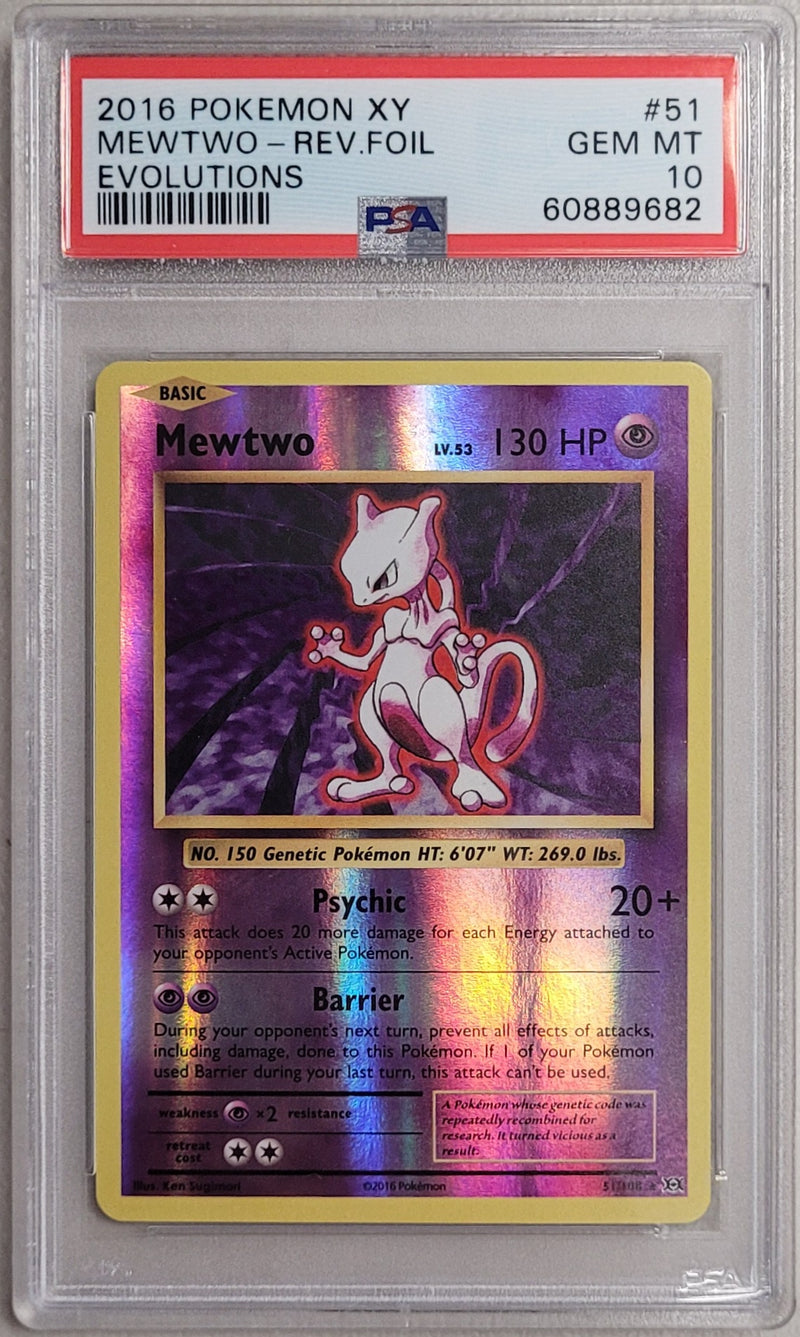 Mewtwo - Rev. Holo 51/108 Evolutions PSA 10 60889682