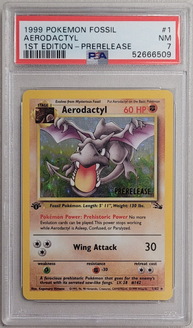 Aerodactyl (Prerelease) 1/62 Fossil 1st Edition PSA 7 52666509