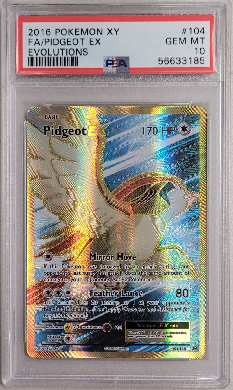 Pidgeot EX 104/108 XY Evolutions PSA 10 56633185