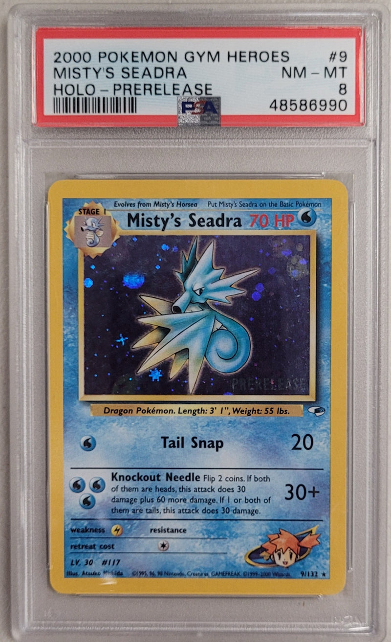 Misty's Seadra (Prerelease) 9/132 Gym Heroes PSA 8 48586990