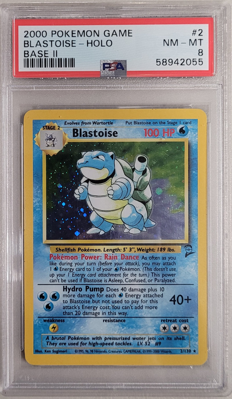 Blastoise - Holo 2/130 Base Set 2 PSA 8 58942055