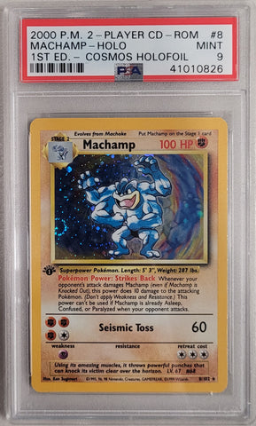Machamp (Cosmos Holo) 8/102 2-Player CD-Rom Base Set 1st Edition PSA 9 41010826