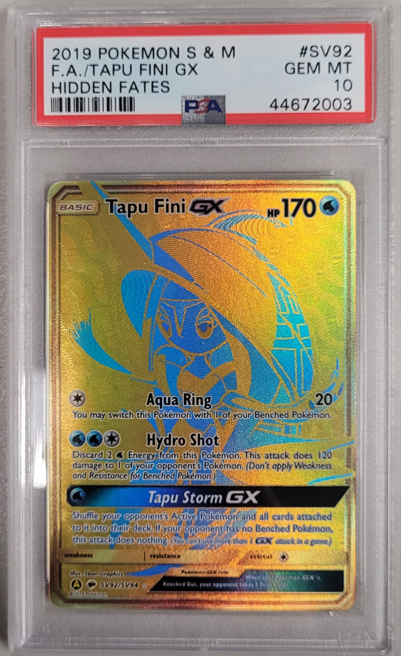 Tapu Fini GX SV92/SV94 Hidden Fates PSA 10 44672003