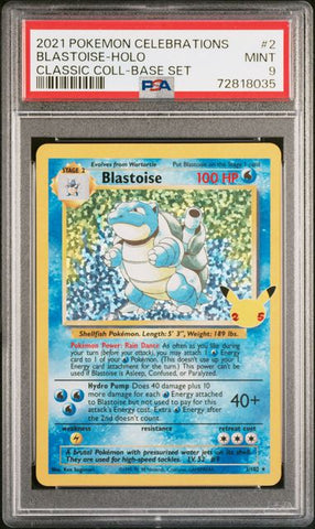 Blastoise 2/102 Celebrations Classic Collection PSA 9 72818035