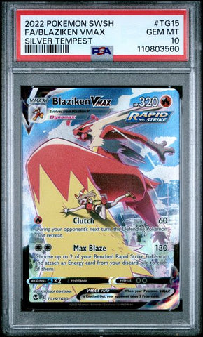 Blaziken VMAX TG15/TG30 Silver Tempest PSA 10 110803560