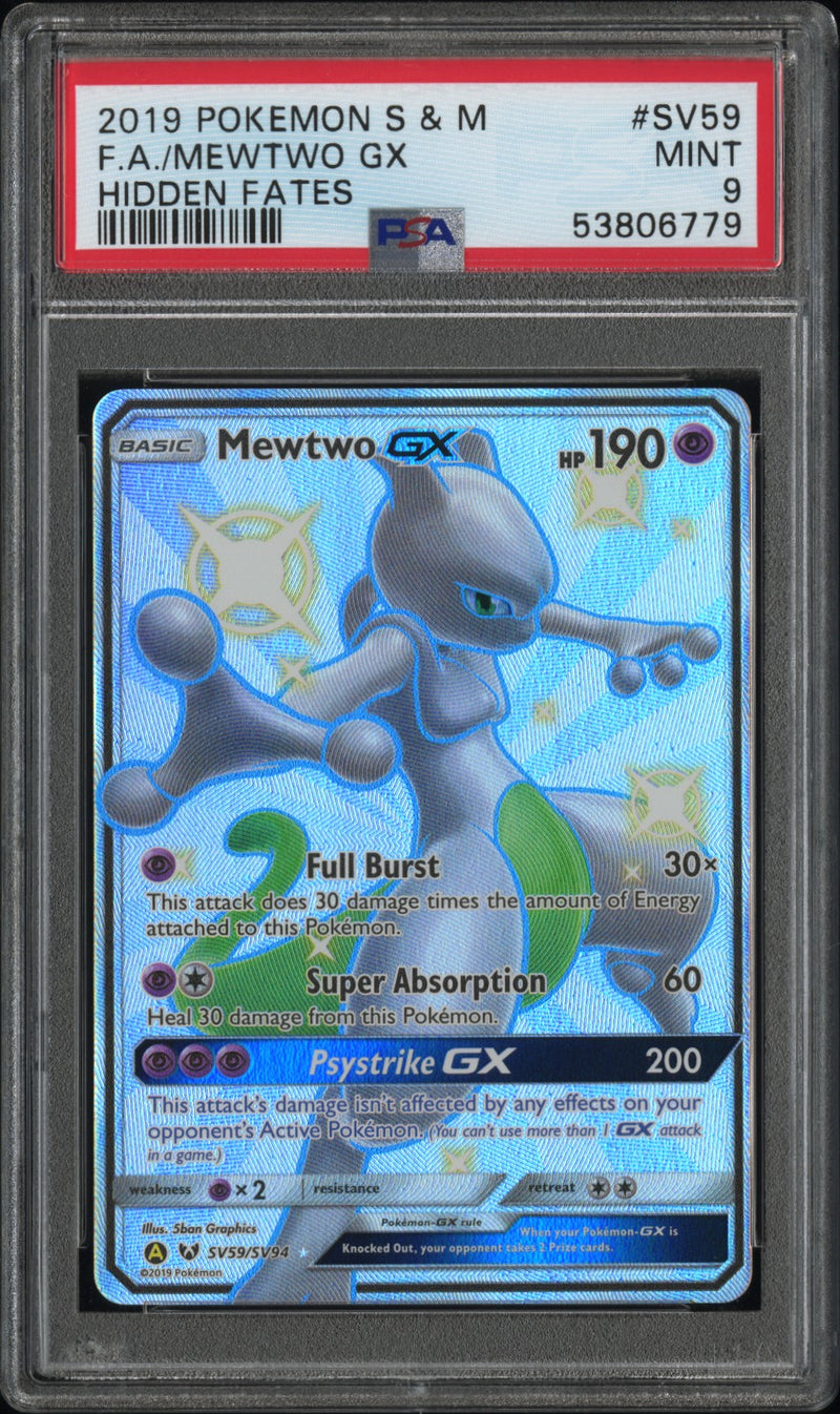 Mewtwo GX SV59/SV94 Hidden Fates PSA 9 53806779