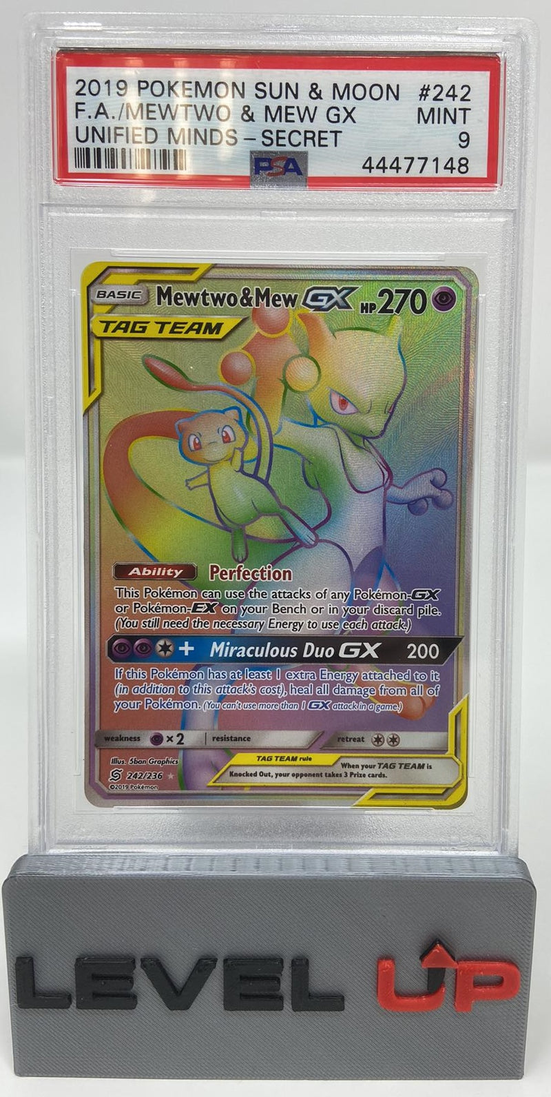Mewtwo & Mew GX 242/236 Unified Minds PSA 9 44477148