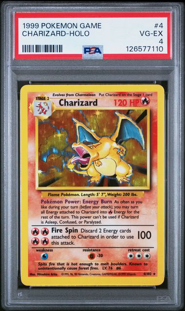 Charizard - Holo 4/102 Base Set PSA 4 126577110