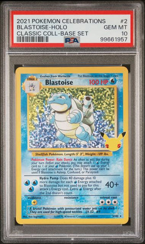 Blastoise 2/102 Pokemon Celebrations PSA 10 99661957
