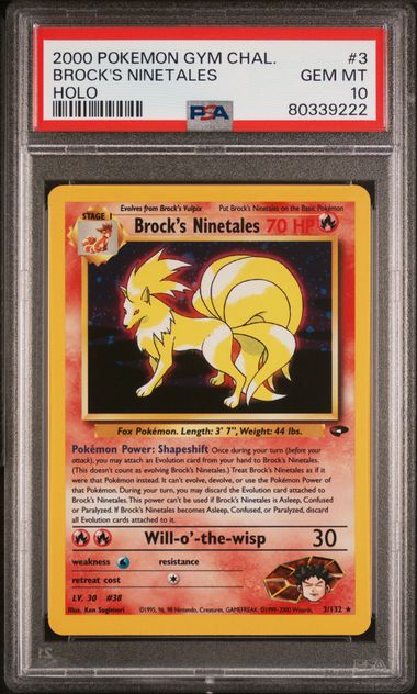 Brock's Ninetales - Holo 3/132 Gym Challenge PSA 10 80339222
