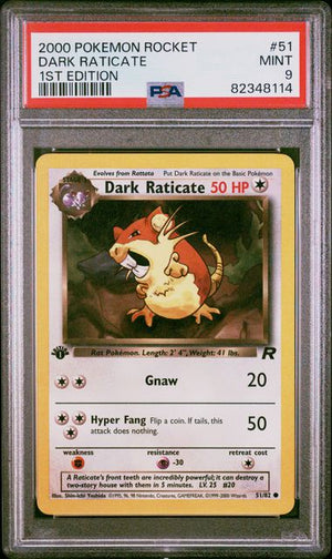 Dark Raticate 51/82 Team Rocket 1st Edition PSA 9 82348114