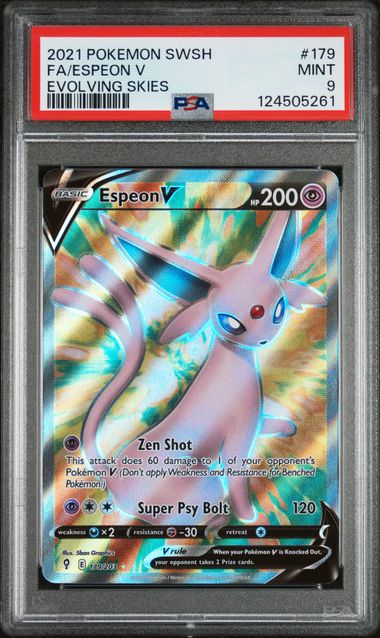 Espeon V 179/203 SWSH Evolving Skies Full Art PSA 9 124505261